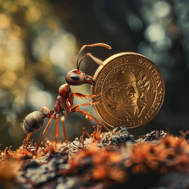 ant collecting money concept 7258 3314 711992322